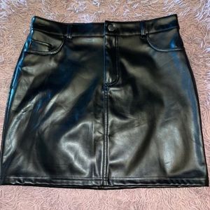 Faux leather skirt